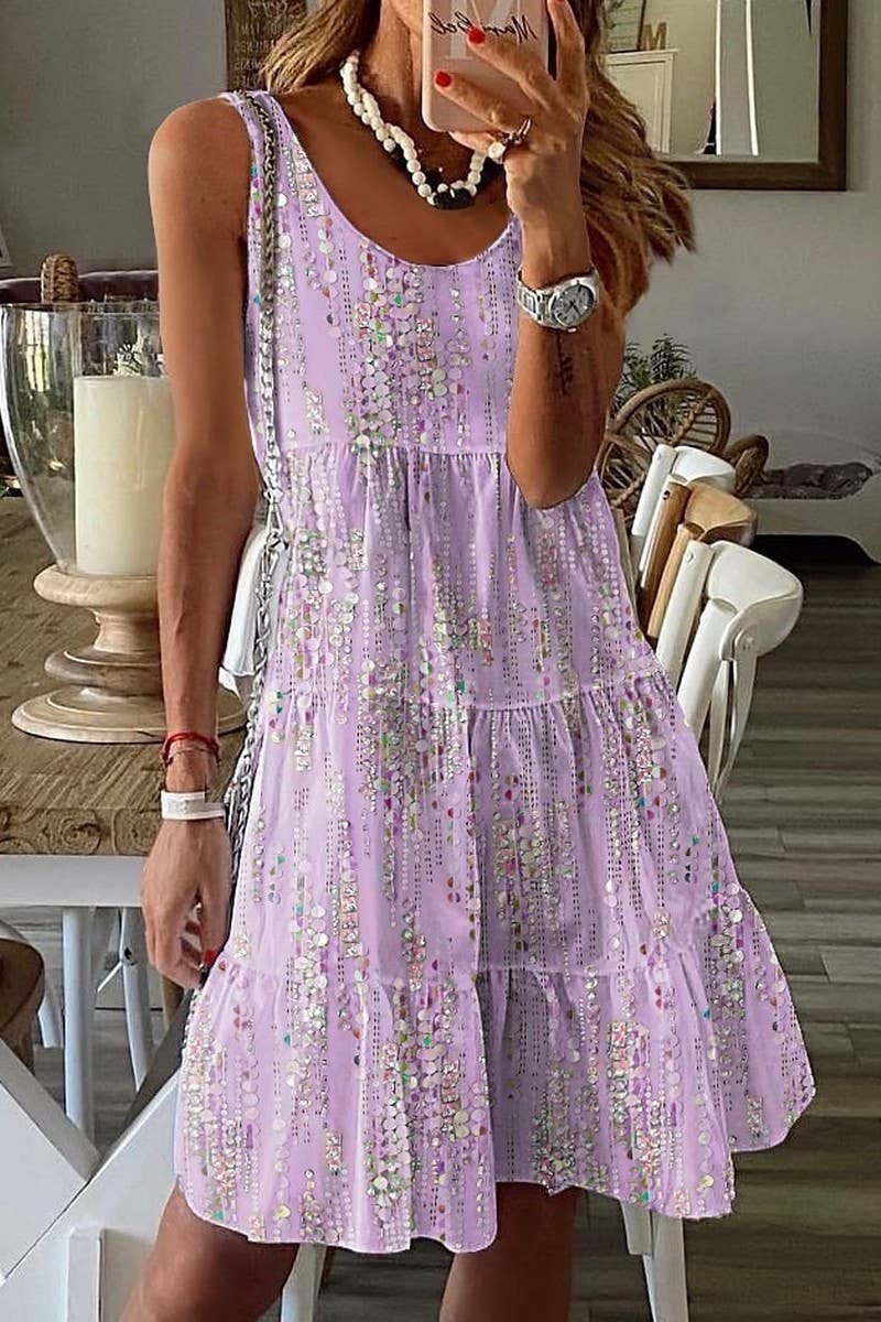 CWDHL0959_CASUAL FASHION SLEEVELESS MIDI DRESS