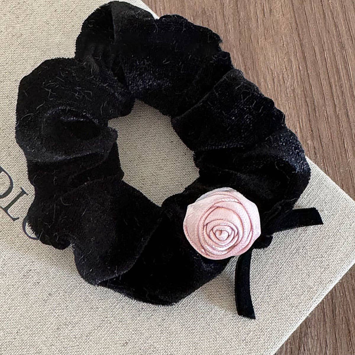 NEW PURE PINK ROSE BOW HAIRPIN