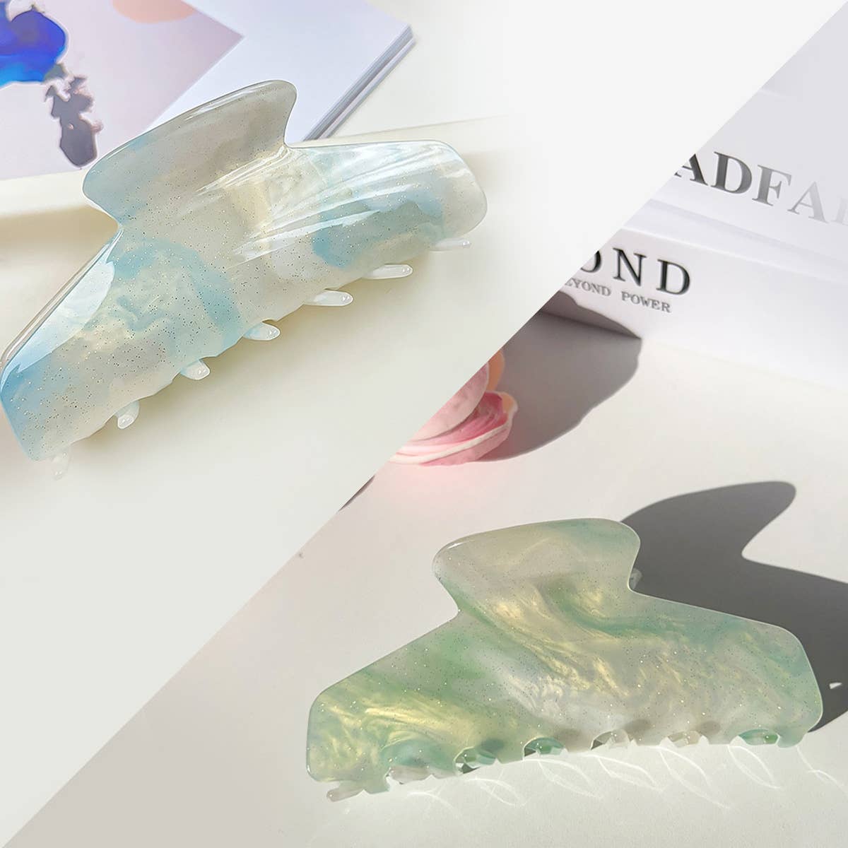 Sweet elegant color-changing acrylic shark clip