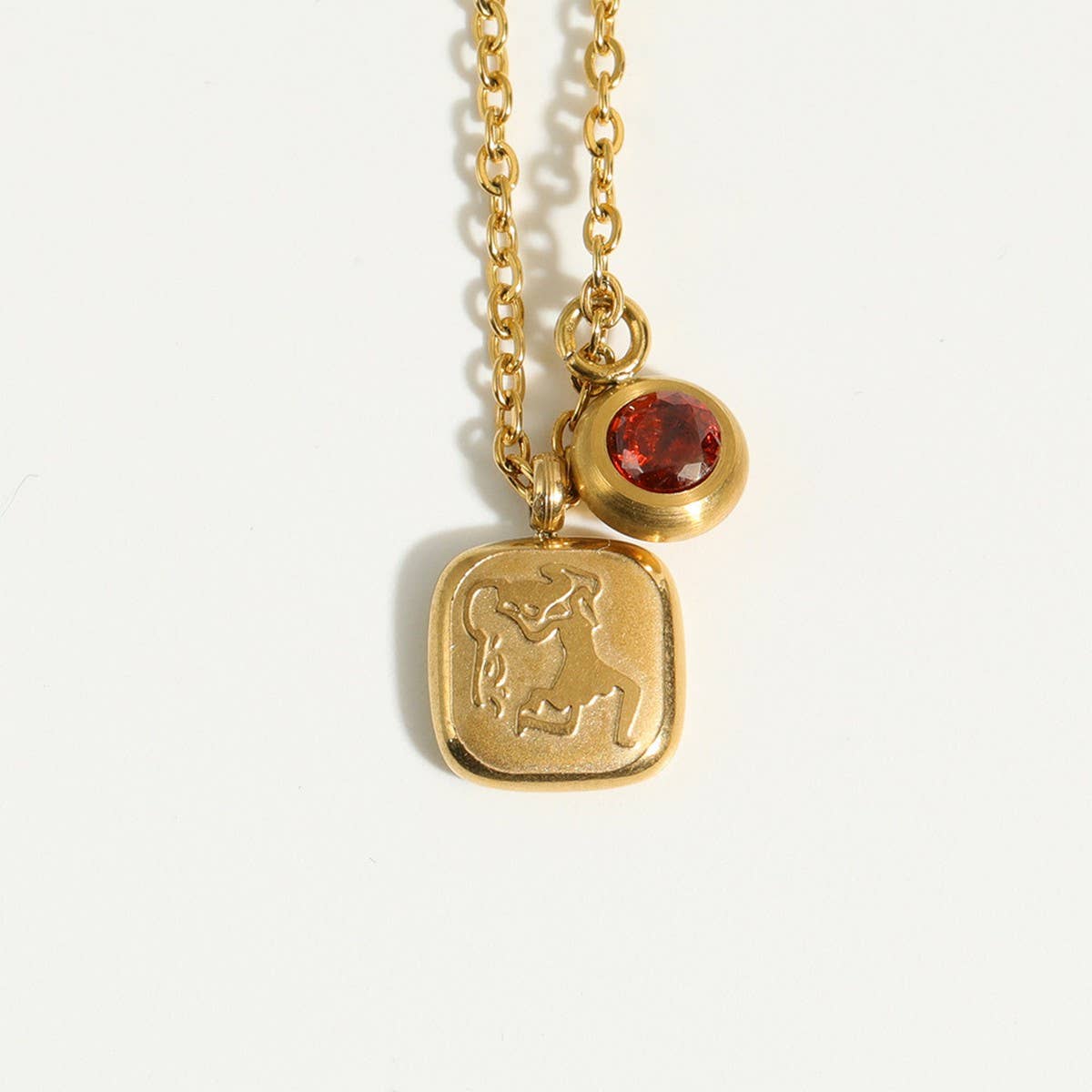 Vintage 12 Zodiac Sign Pendant Necklace