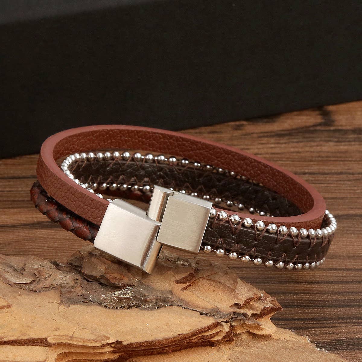 NEW BRAIDED STAINLESS STEEL CHAIN BRACELET