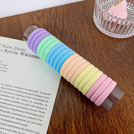 A set of 20 canned colorful hair ties