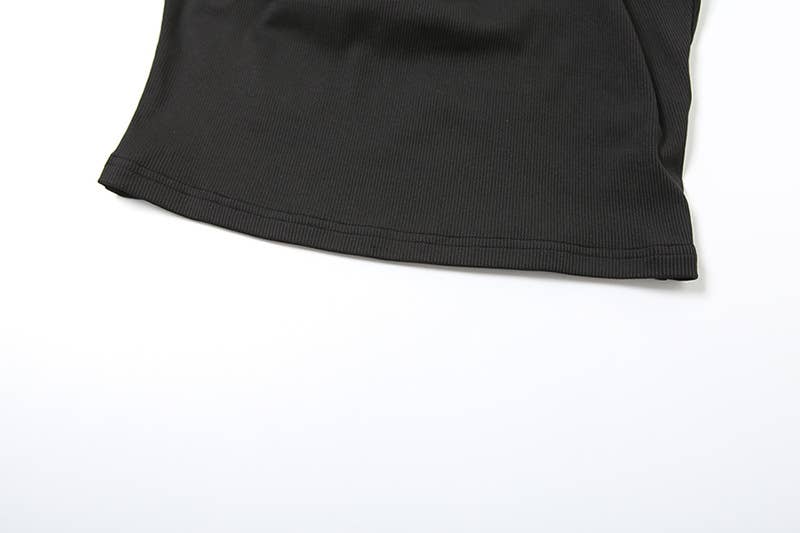 Solid-color crop top with a slim neckline