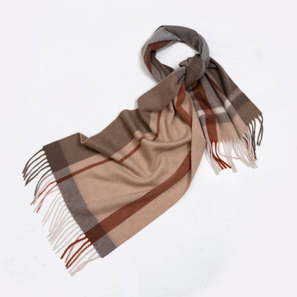 100% Wool Plaid Scarf ??Soft Reversible Wrap_CWASC2348