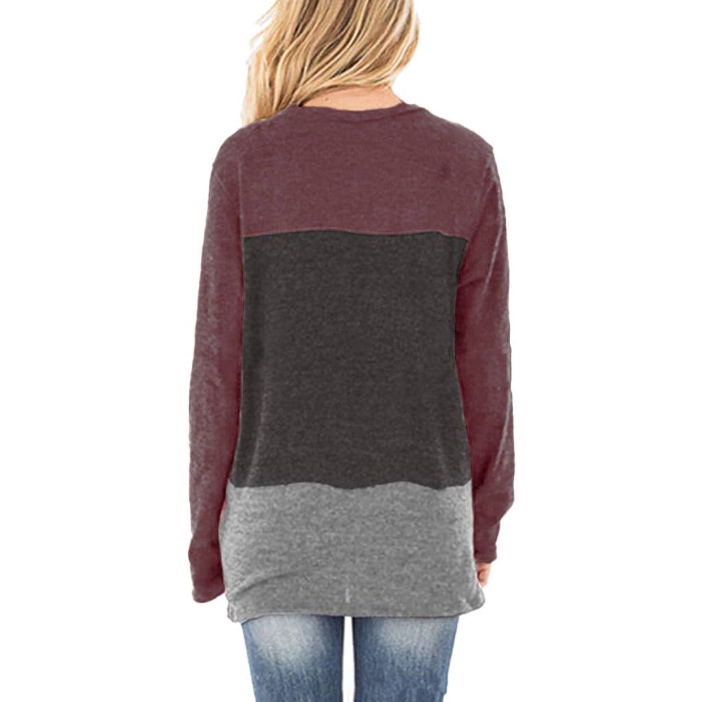 LONG SLEEVE SHIRT WITH A CROSS CHEST COLOR TWIST