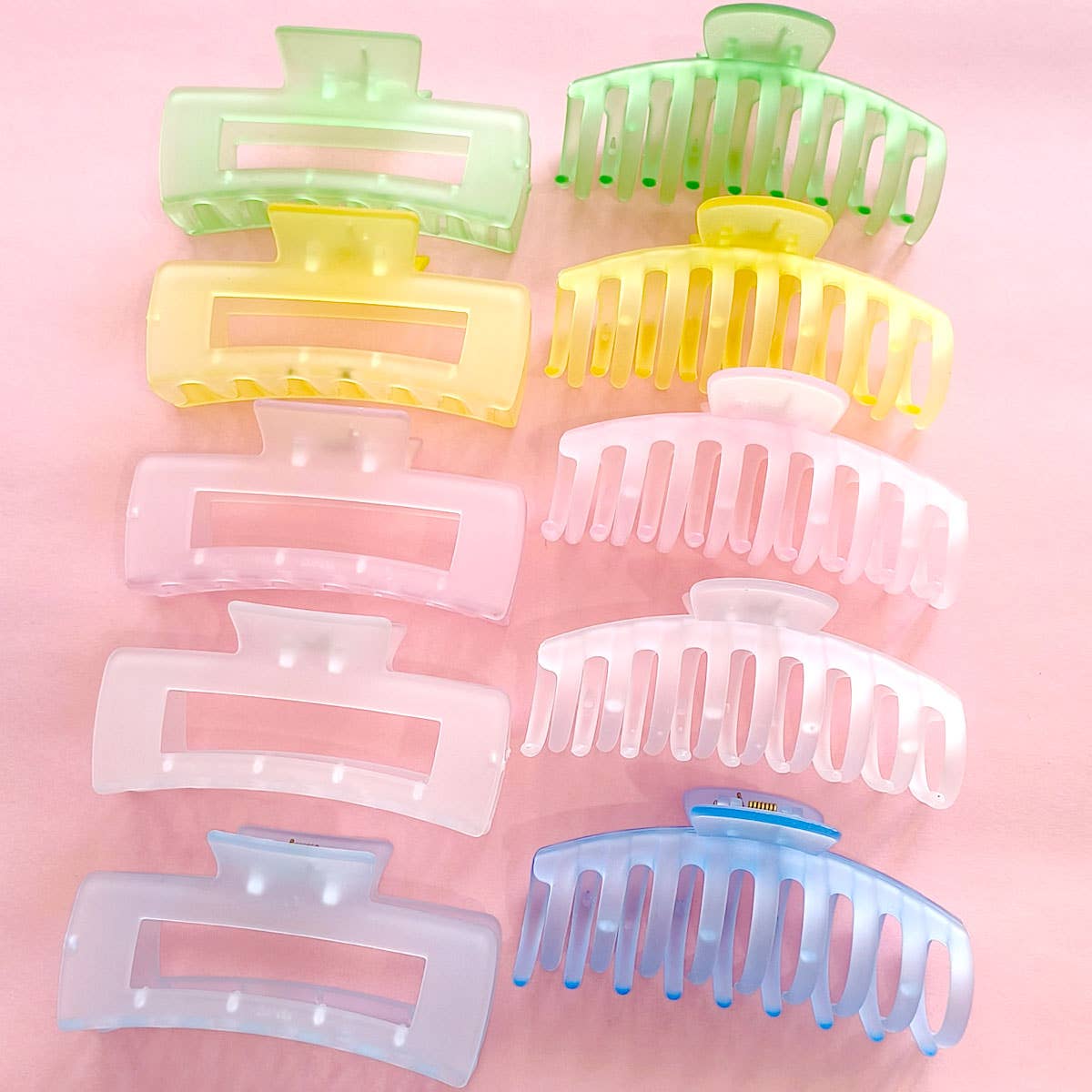 Summer Jelly Hair Claw - Avocado Green Matte Clip_CWAHA0093