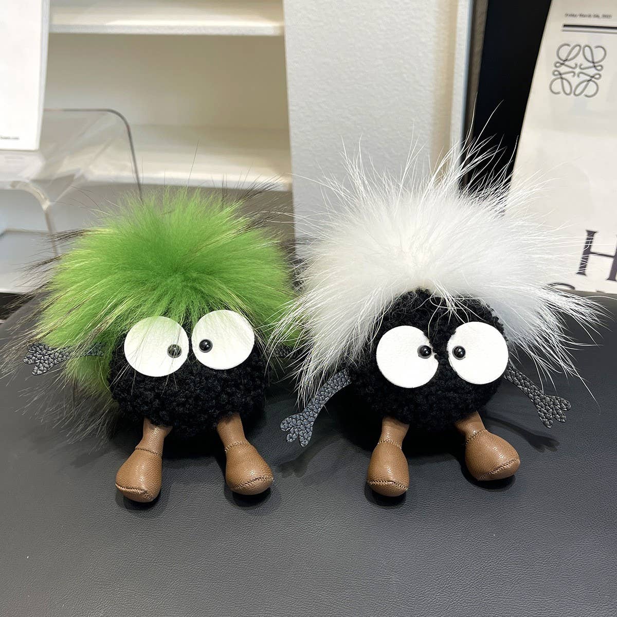 CUTE WOOL BRIQUETTES CAR KEYCHAIN BAG PENDANT