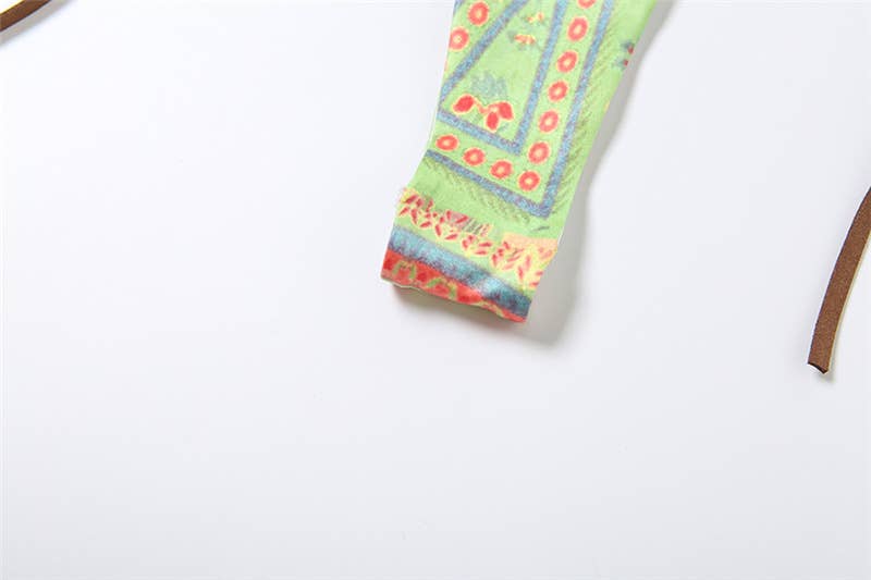 Printed Tie-Up Push-Up Bikini Set