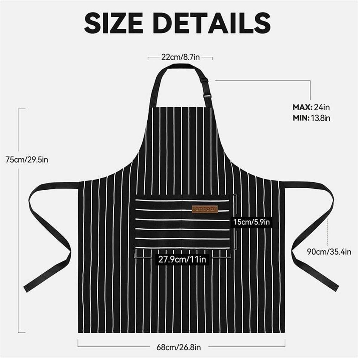 CWMM1817_Striped Multi Purpose Apron With Pocket