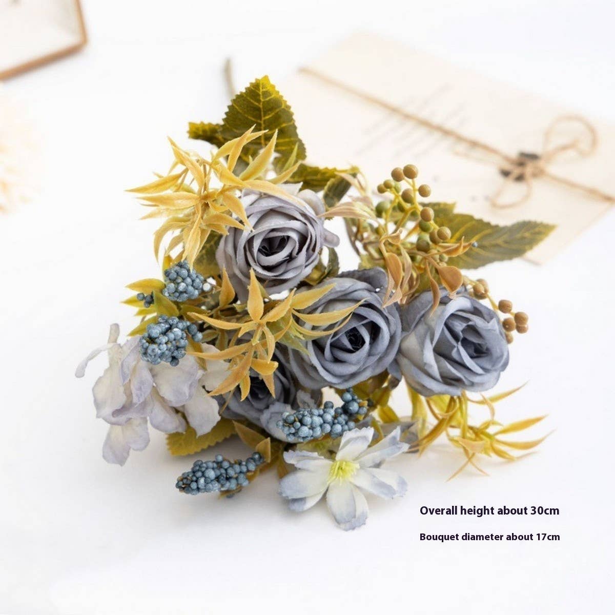 Artificial Anna Rolled Rose Silk Flower Home Decor_CWMM6471