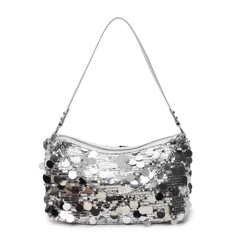 Fashionable sequined niche single-shoulder bag