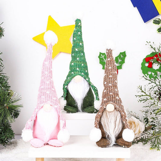 FACELESS DOLL CHRISTMAS KNITTED HAT DOLL ORNAMENT_CWMM2768