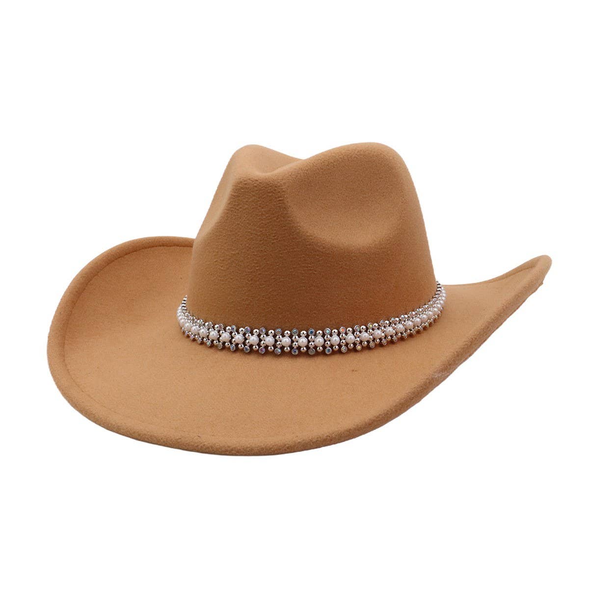Western Ethnic  Felt Cowboy Fedora Hat_CWAH04374
