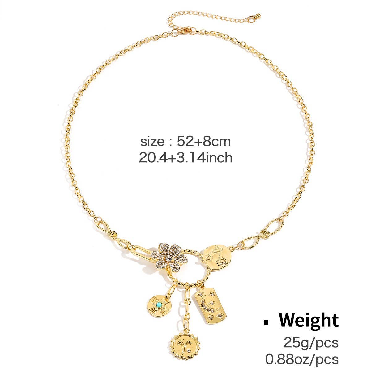 FASHION DESIGN MULTI-ELEMENT PENDANT NECKLACE_CWAJE2834