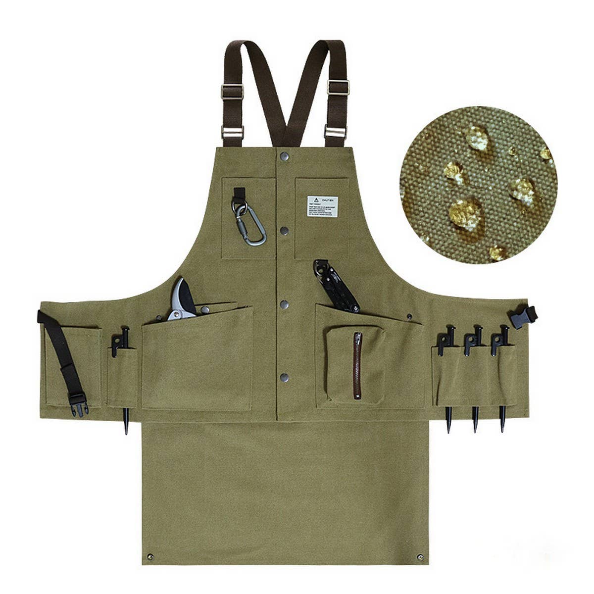 CWMM1823_Thickened Canvas Multifunctional Pocket Work Apron