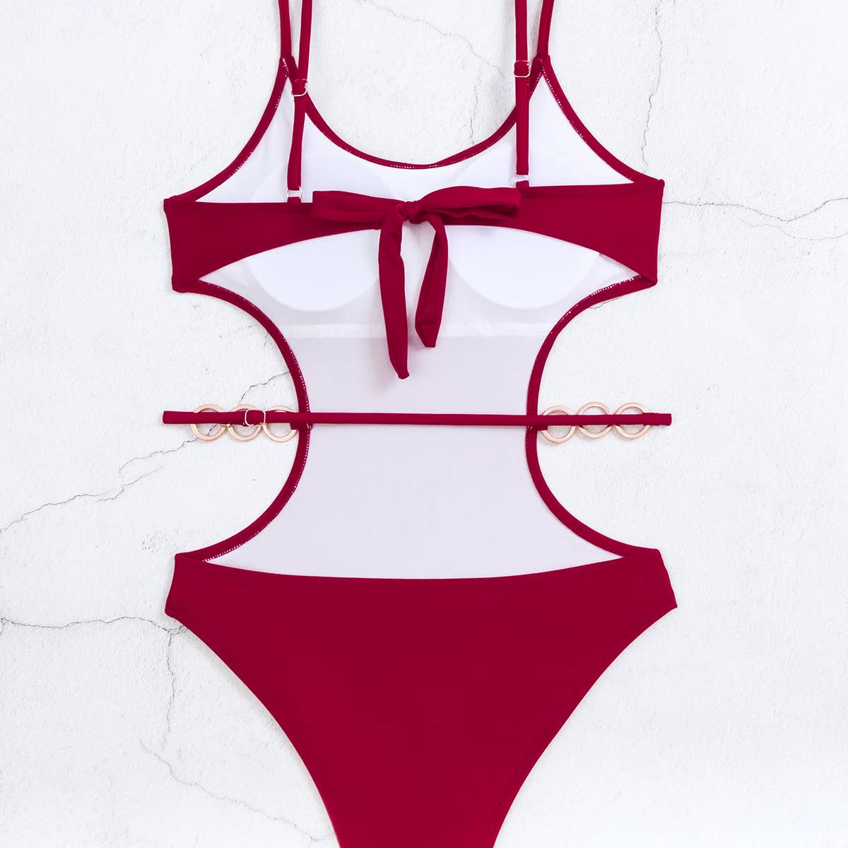 SLIM FIT OPEN BACK METAL RING ONE PIECE SWIMSUIT_CWMW0301