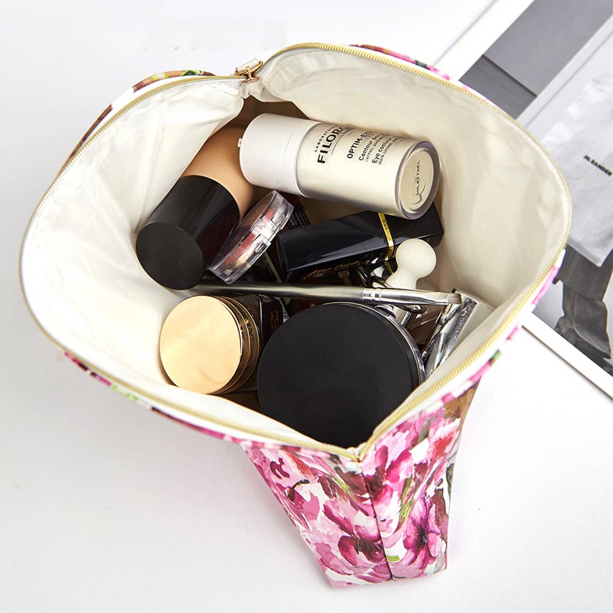 FLOWER PATTERN WASH BAG MAKEUP BAG_CWAB1453