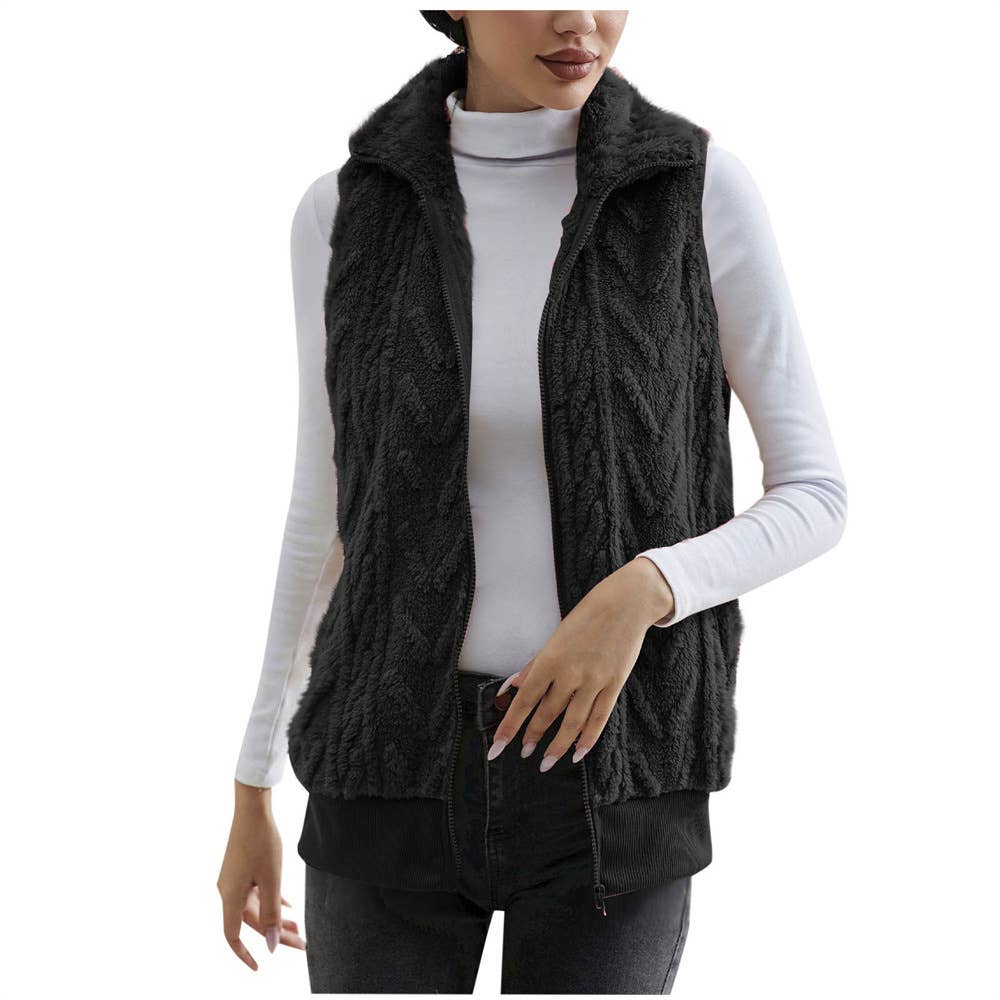 EXTRA JACQUARD FLEECE DOUBLE-SIDED WAISTCOAT