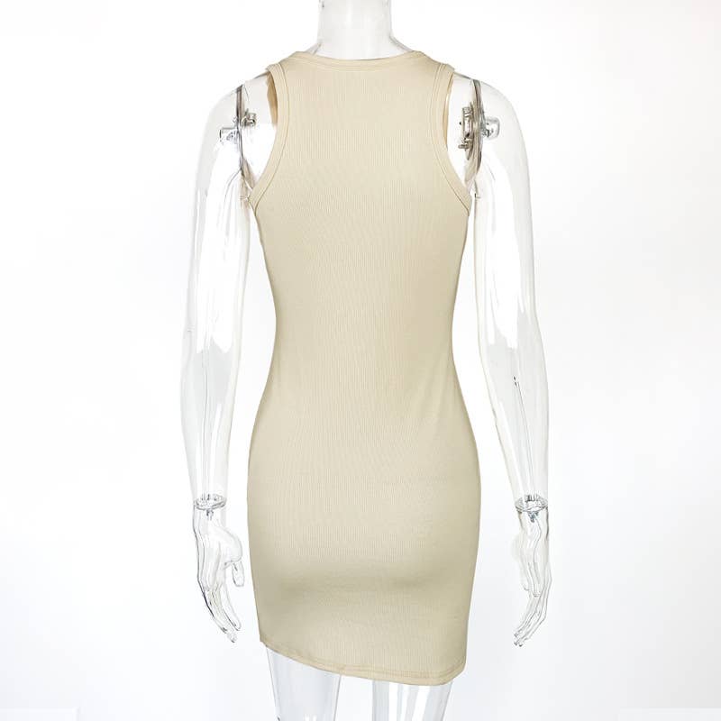 Thread simple slim-fit vest cover buttock dress