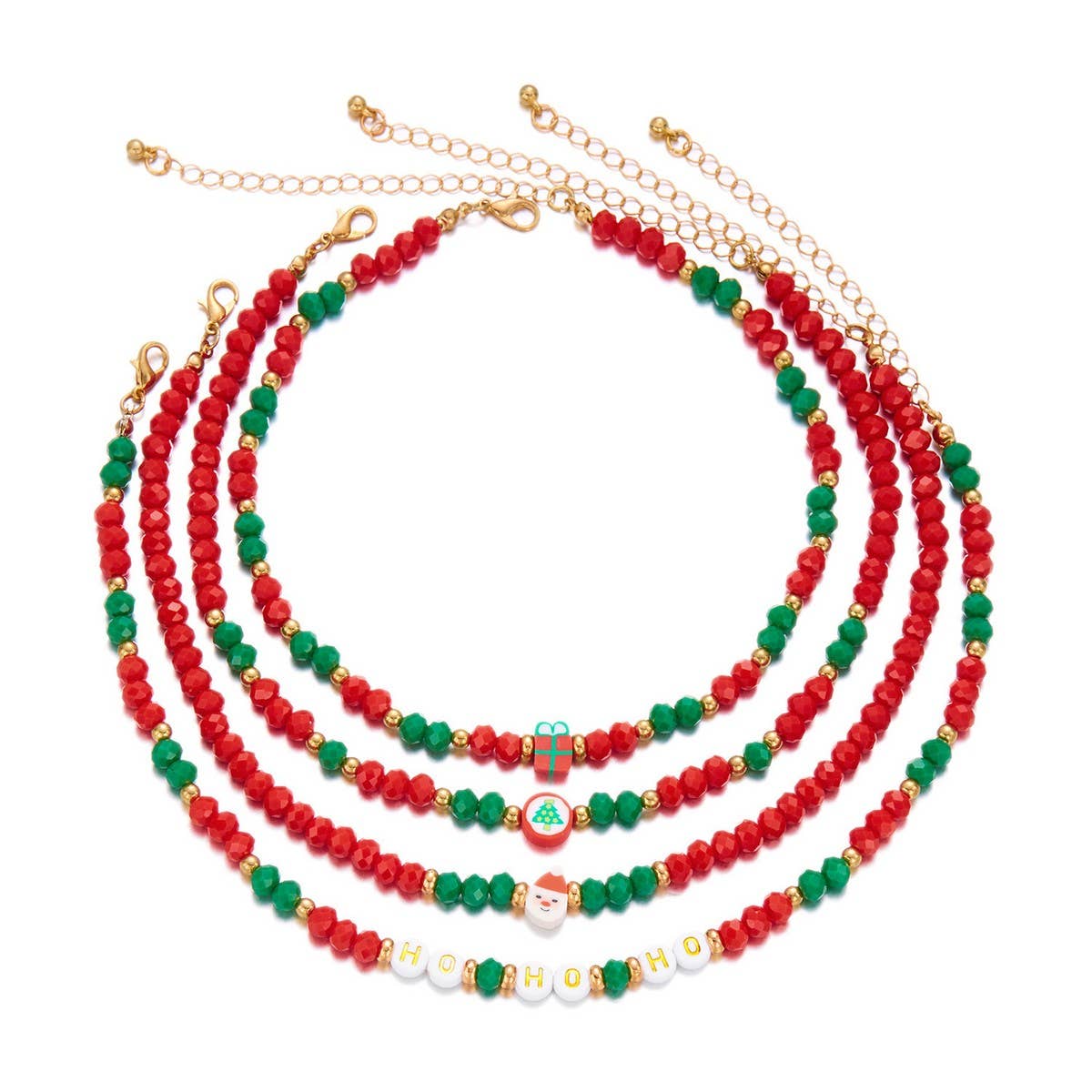 CWAJE2517_CHRISTMAS BEADED MULTI-LAYER NECKLACE