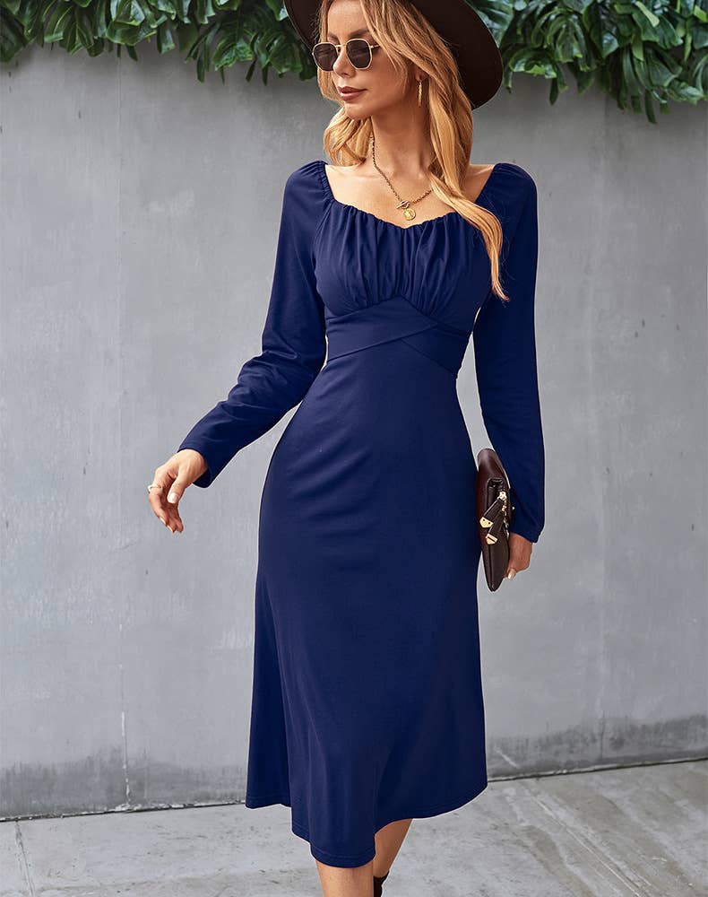 SOLID COLOR BASE DRESS FRENCH ROMANTIC DRESS