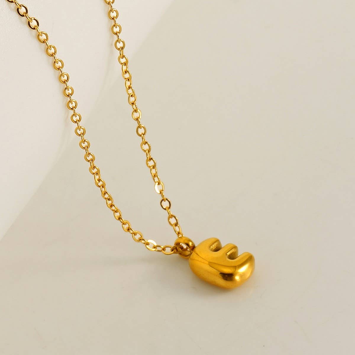 CWAJE1939_Mini Simple Bubble Letter Necklace,Gold