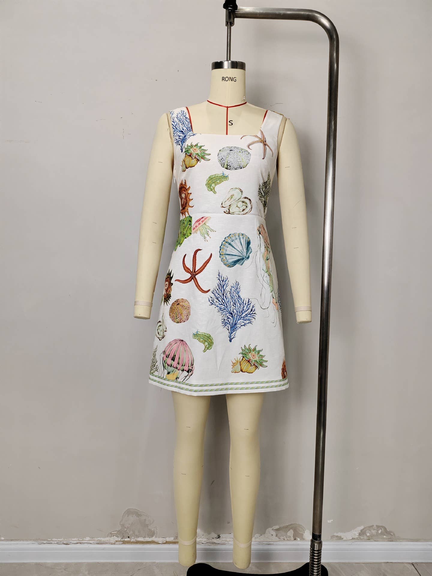 Backless printed casual halter mini dress