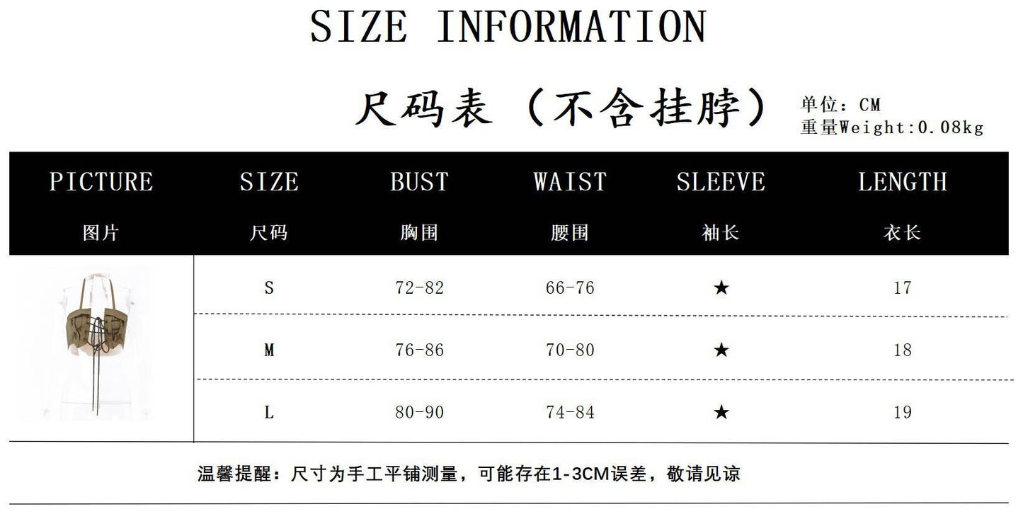 Sexy Y2K Halter Lace-Up Cutout Crop Tank Top