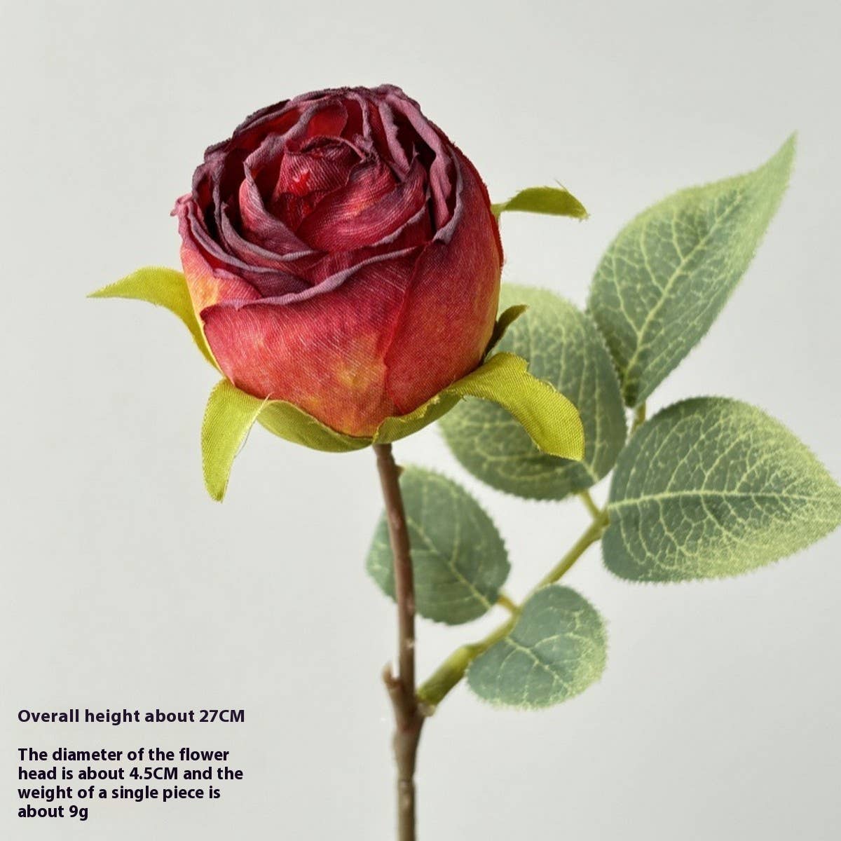 Vintage Single Head Rose Bouquet with Burnt Edges