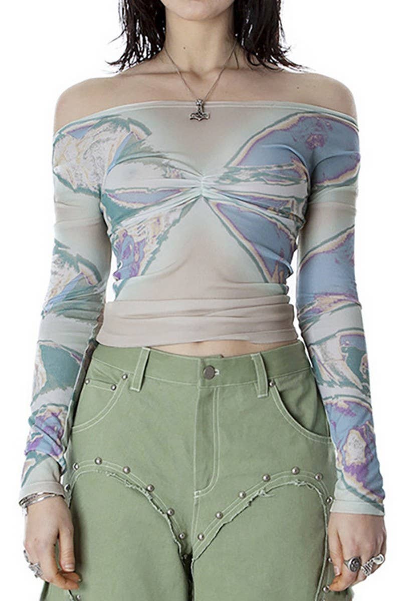 Casual pullover printed long-sleeved T-shirt_cwtbll1766