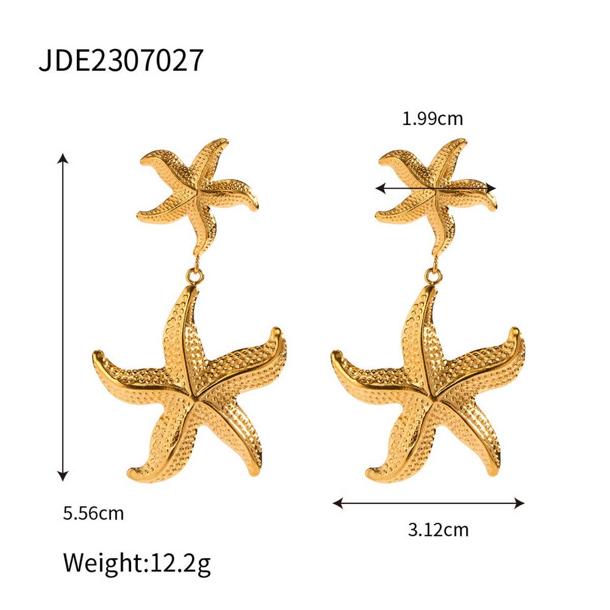 RETRO SIMPLE OCEAN EARRINGS STARFISH EARRINGS_CWASC1662