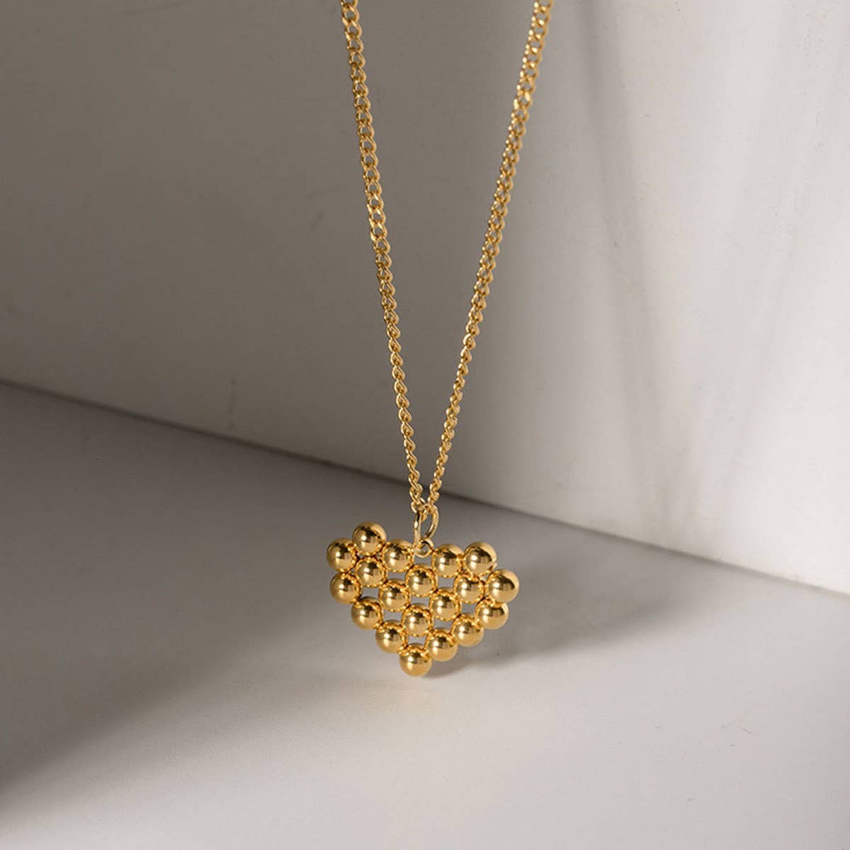 NEW ROUND BEAD HEART PENDANT DESIGN NECKLACE