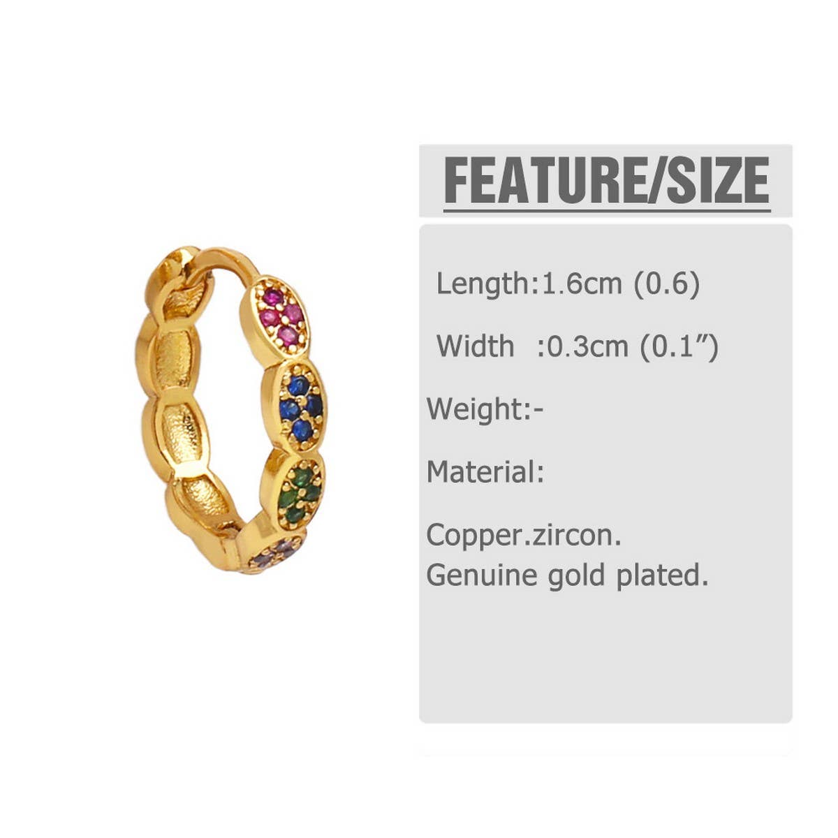 COLORED ZIRCON GOLD PLATED FLOWER EARRINGS
