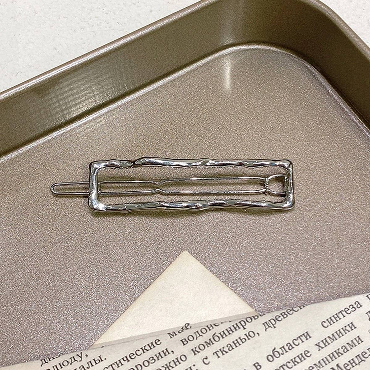 METAL ROSE HAIRPIN SIDE BANGS DUCKBILL CLIP