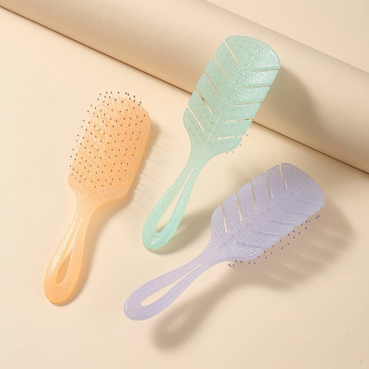 LEAF JELLY COLOR HOLLOW QUICK DRY HAIR COMB_CWAHA1881