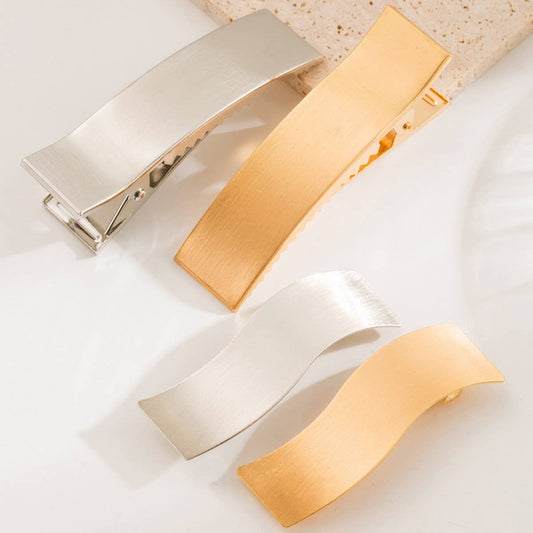 Minimalist Geometric Metal Hair Clip for Women