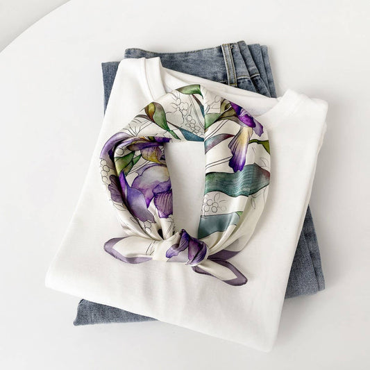 Silk Square Scarf ? Elegant Chinese Floral Print