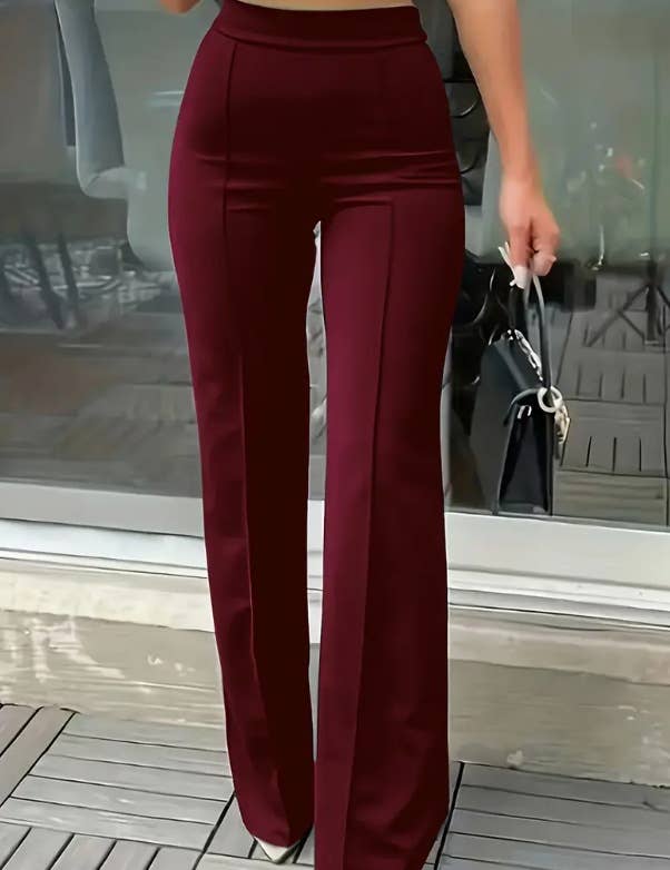 Stylish high-waisted slim-fit bell bottoms