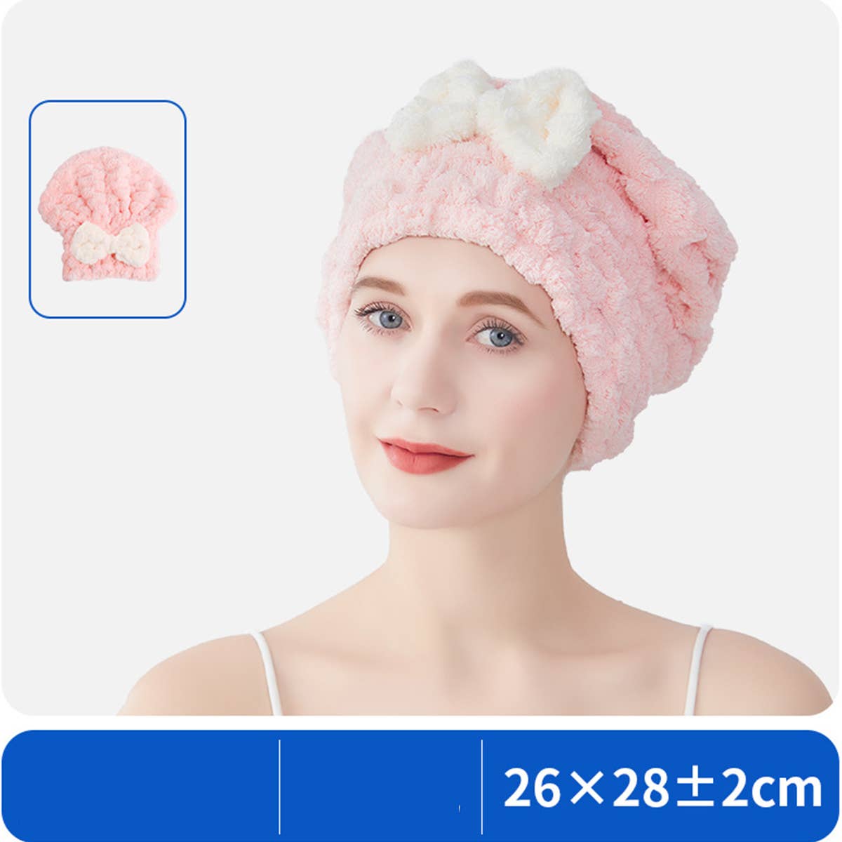 CWMM8340_CUTE QUICK-DRYING BOW SHOWER CAP