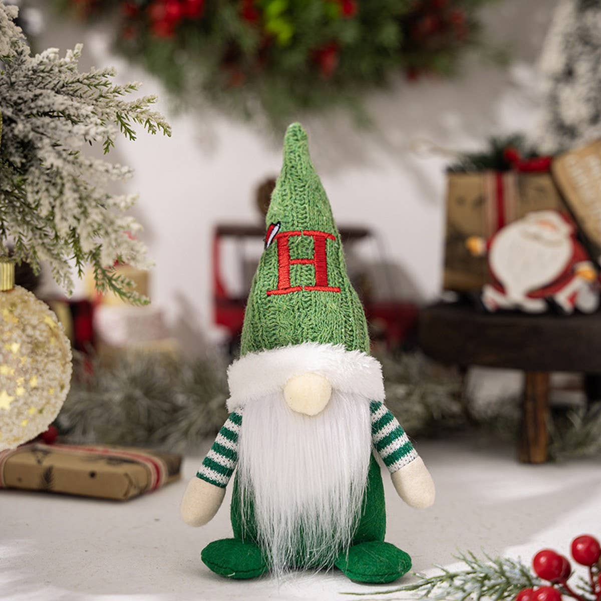 CWMM10338_CHRISTMAS KNITTED HAT GNOME RUDOLPH ORNAMENT