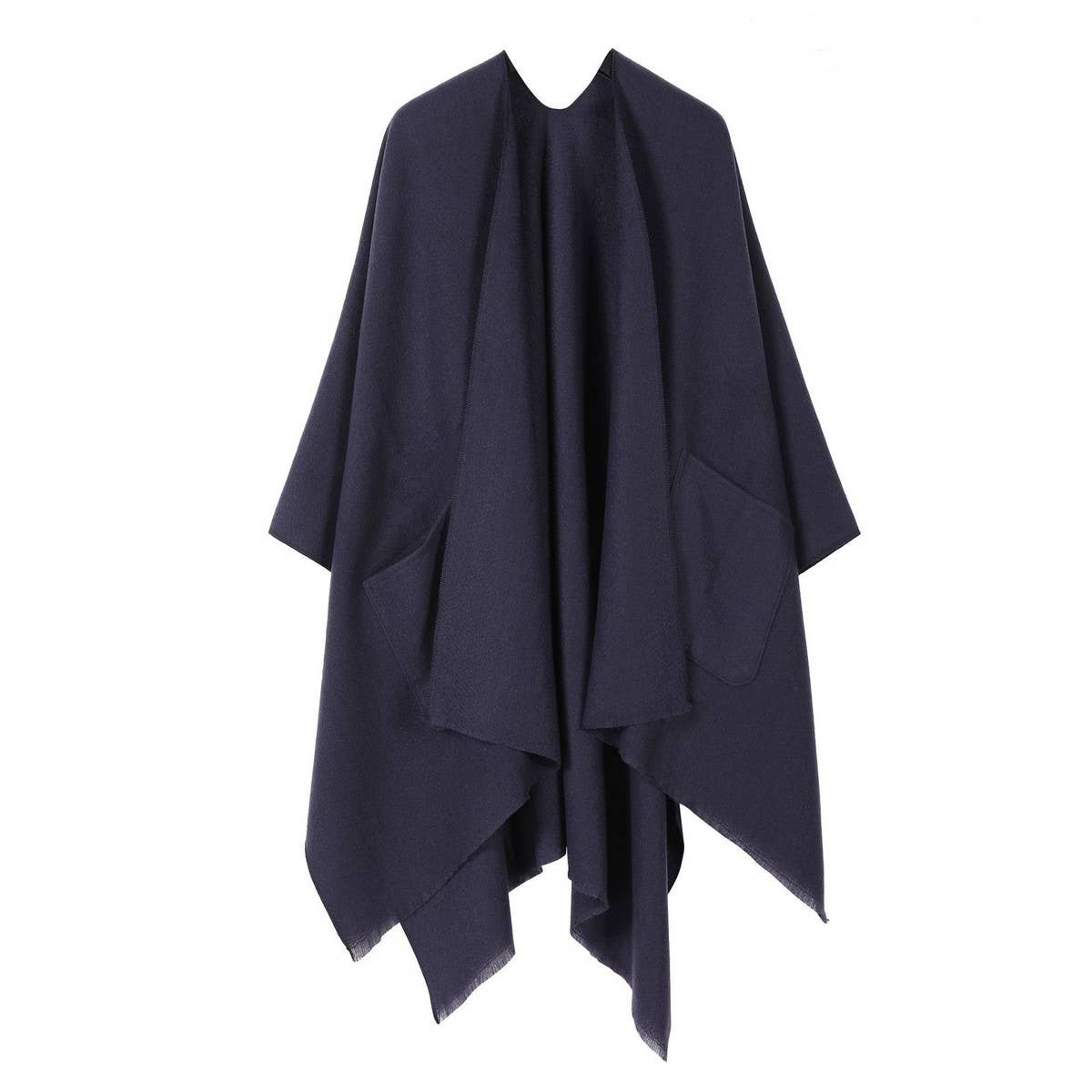 SOLID COLOR SHAWL POCKET WARM SCARF CAPE_CWASC2182