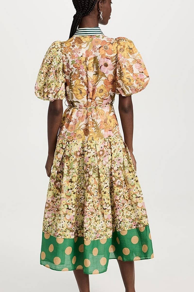 CWDMD5725_FASHIONABLE PUFF SLEEVE ALL-MATCH SLIM DRESS