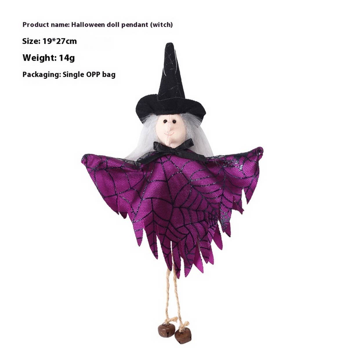 Halloween Pumpkin Ghost Witch Doll Ornament_CWMM9823