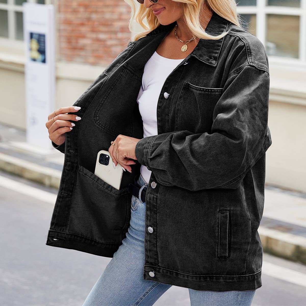 Vintage Washed Denim Jacket for Women ? New