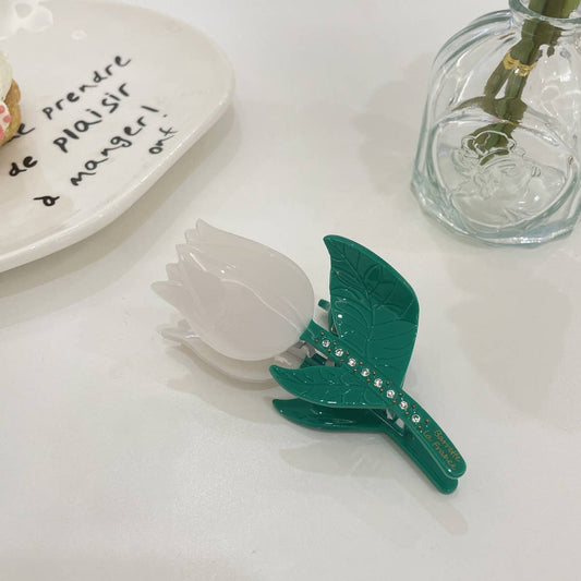 Rhinestone Flower Hair Claw - Tulip Sunflower Clip_CWAHA0966