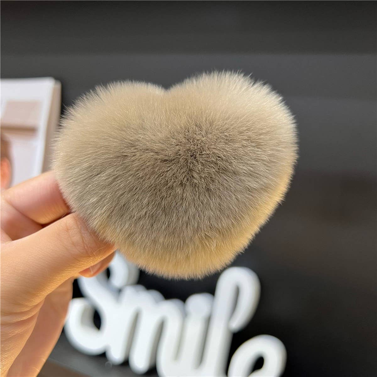 Cute Rex Rabbit Heart Hair Clip - Fluffy BB Pin