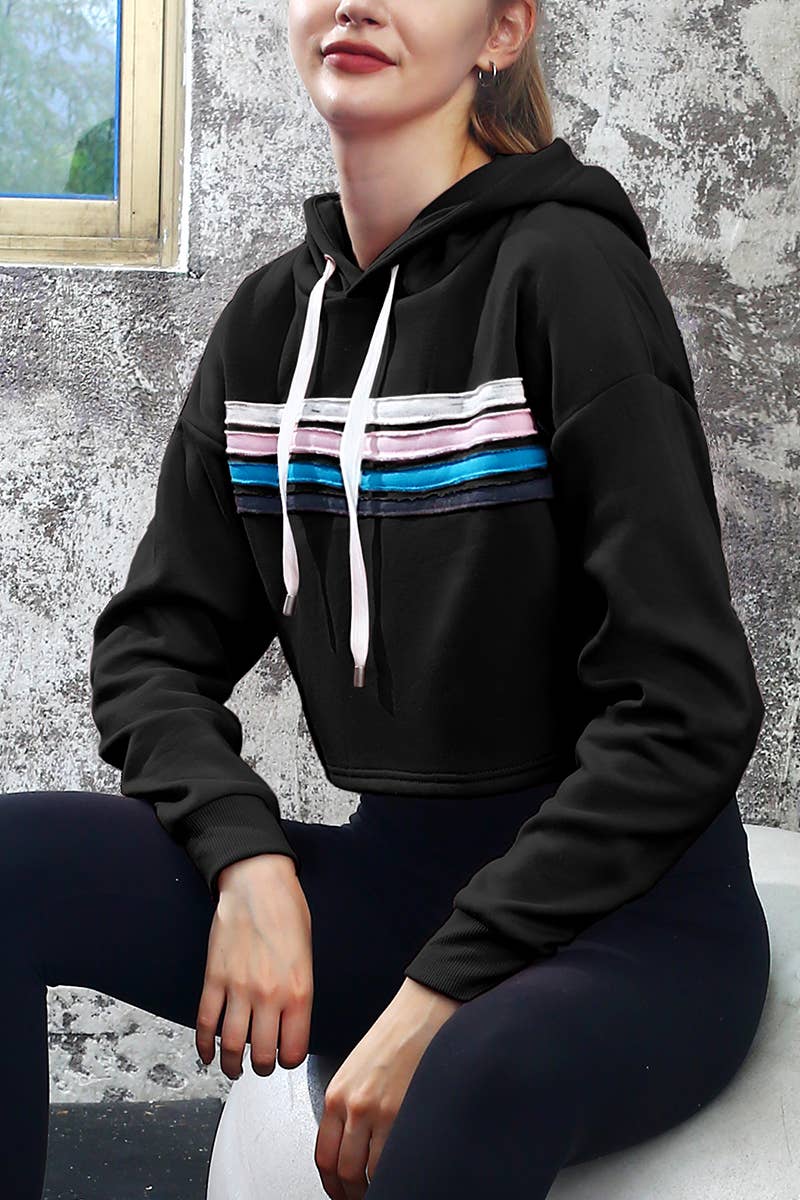 CWOHOL426_Lightweight Pullover Hoodie Cropped Sweatshirt