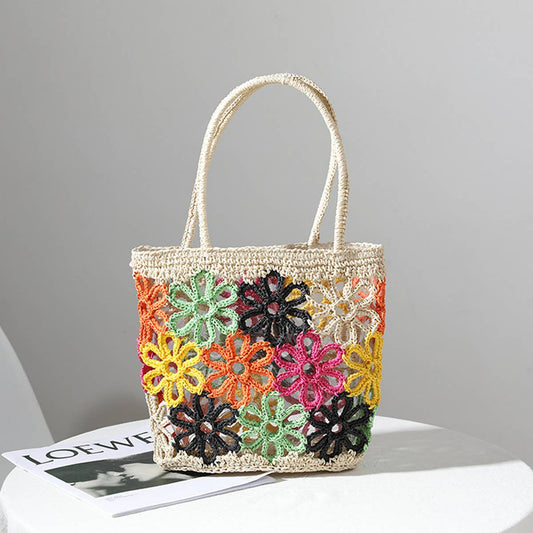 FRESH HOLLOW FLOWER HANDWOVEN BAG_CWAB1886