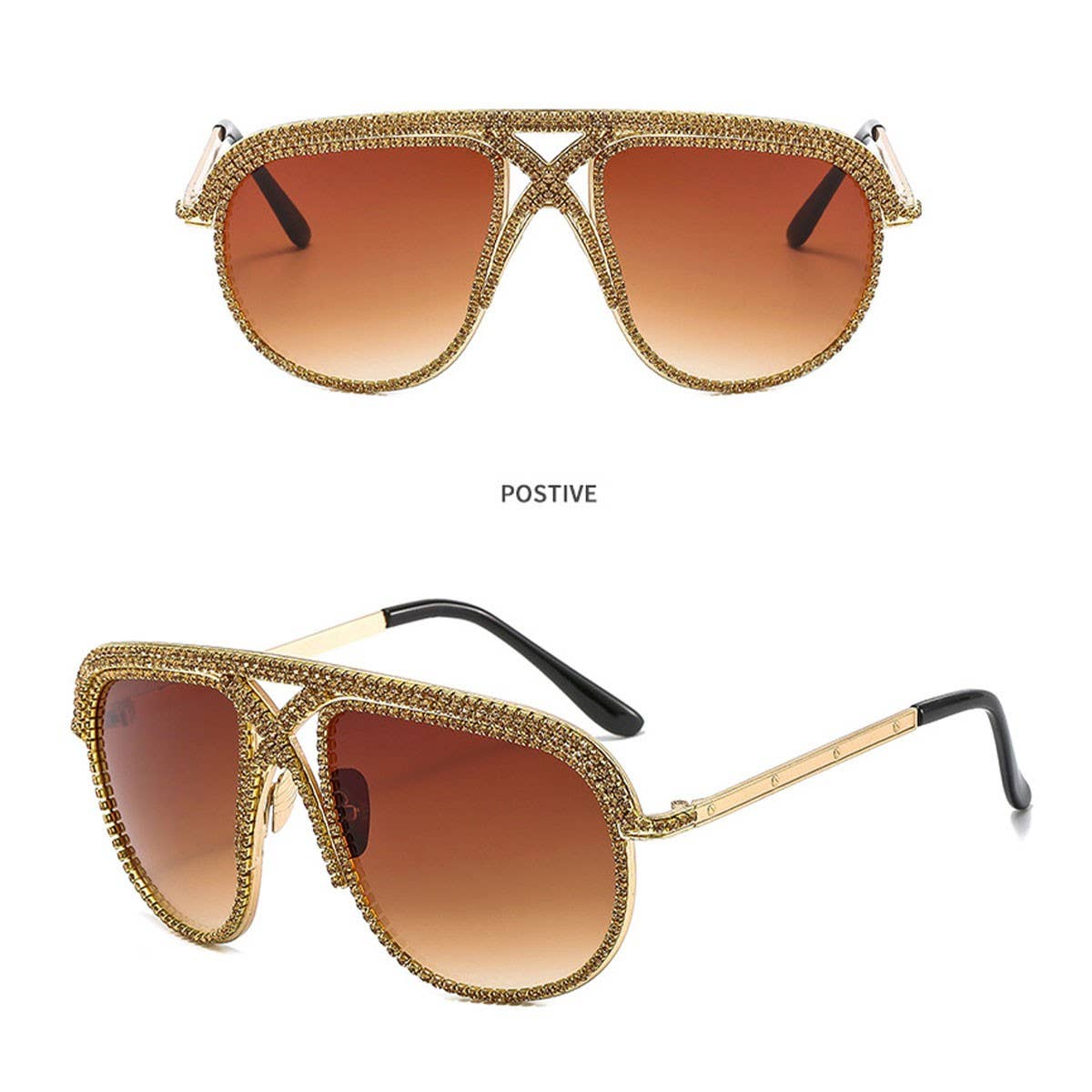 LARGEFRAME COLORFUL DIAMOND-STUDDED TOADSUNGLASSES