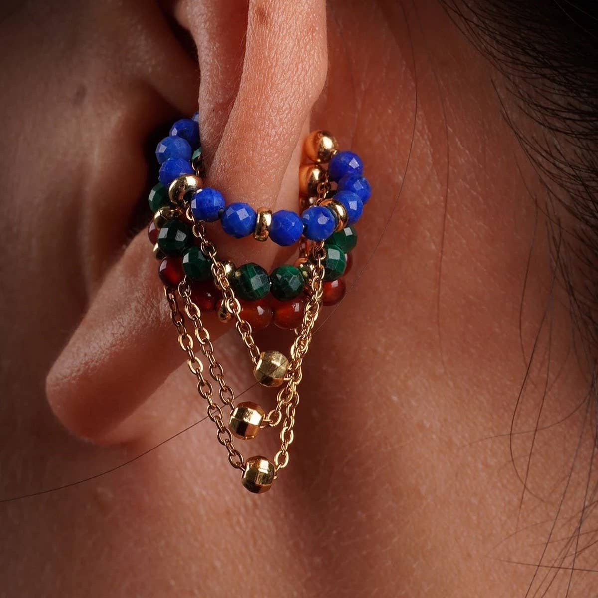Natural Stone Ear Cuff for Non-Pierced Ears
